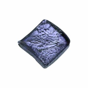 Murano Glass – Flat Diamond – 25mm – Tanzanite / Silver