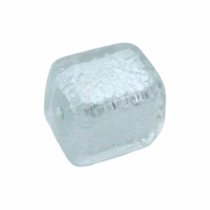Murano Glass – Rectangle – 12mm – Clear / Silver