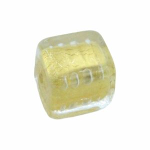 Murano Glass – Rectangle – 12mm – Clear / Gold