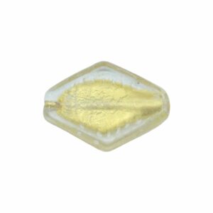 Murano Glass – Flat Diamond – 25mm – Clear / Gold