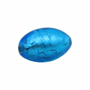 Murano Glass – Oval – 22mm – Dark Aqua / Silver