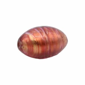 Murano Glass – Oval – 22mm – Salmon / Silver