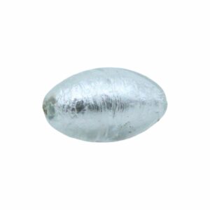 Murano Glass – Oval – 22mm – Clear / Silver
