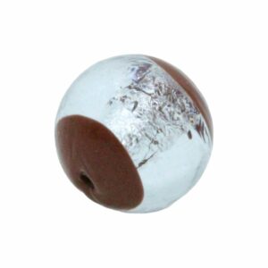Murano Glass – Round 2 Tone – 18mm – Burgundy / Silver