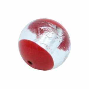 Murano Glass – Round 2 Tone – 18mm – Red / Silver