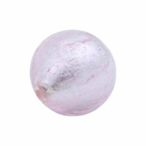 Murano Glass – Round – 16mm – Pink / Silver