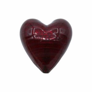 Murano Glass – Heart - Puffy – 40mm – Siam / Silver