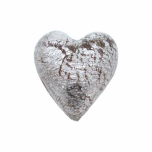 Murano Glass – Heart - Puffy – 40mm – Violet / Silver