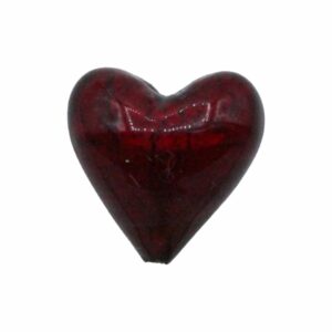 Murano Glass – Heart - Puffy– 20mm – Siam / Silver