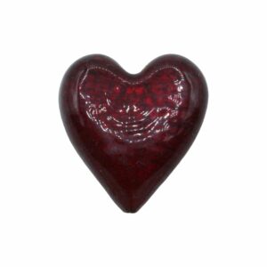 Murano Glass – Heart - Flat – 35mm – Siam / Silver