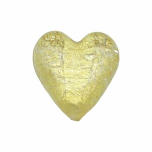 Murano Glass – Heart - Flat – 35mm – Clear / Gold