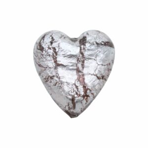 Murano Glass – Heart - Flat – 35mm – Light Amethyst / Silver