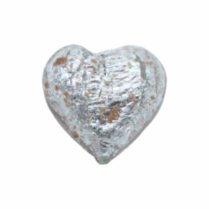 Murano Glass – Heart - Puffy– 30mm – Speckle - Copper / Silver