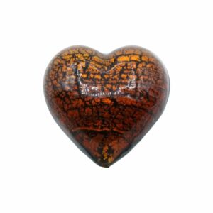 Murano Glass – Heart - Puffy– 30mm – Copper / Silver