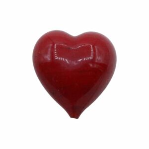 Murano Glass – Heart - Puffy– 30mm – Red Opaque