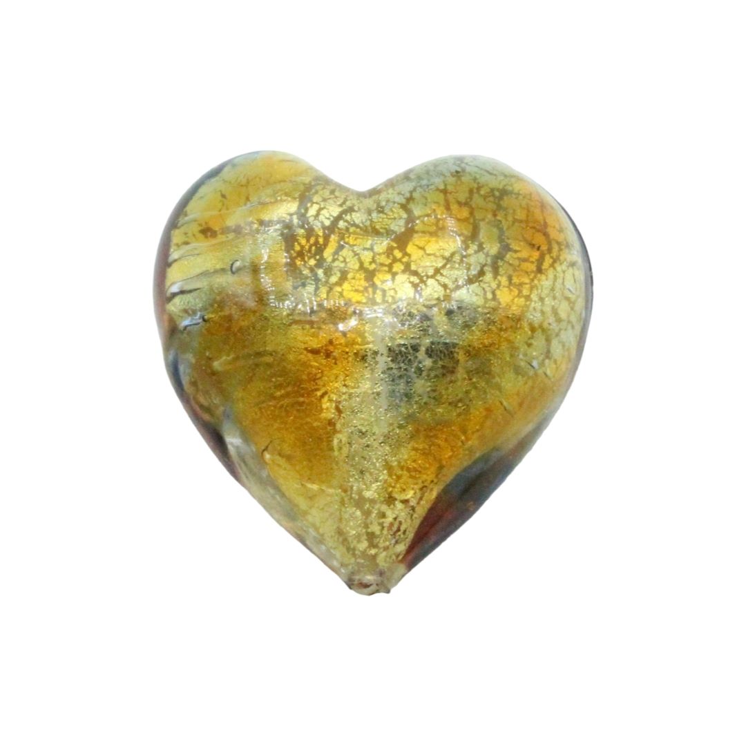Murano Glass – Heart - Puffy– 30mm – Toffee B