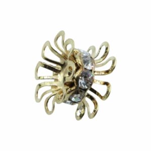 Rondelle Filigree - 15mm - Crystal / Gold