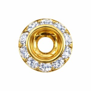 Swarovski 177208 - Rondelle Button - 8mm - Crystal / Gold
