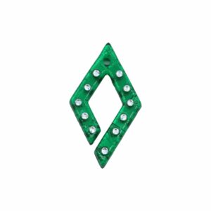 Murano Glass – Pendant - Diamond / Crystal - 54mm – Emerald