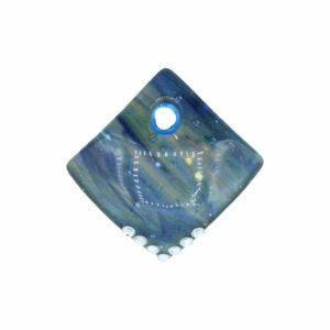 Murano Glass – Pendant - Arched Diamond / Crystal - 40mm – Ocean Blue