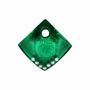 Murano Glass – Pendant - Arched Diamond / Crystal - 40mm – Emerald