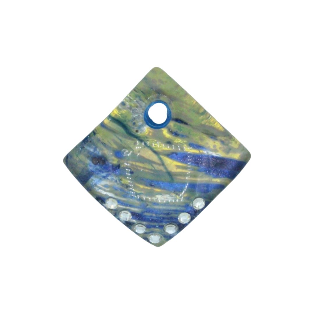 Murano Glass – Pendant - Arched Diamond / Crystal - 40mm – Moonlight