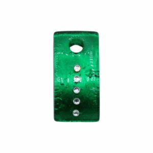 Murano Glass – Pendant - Rectangle / Crystal - 40mm – Emerald