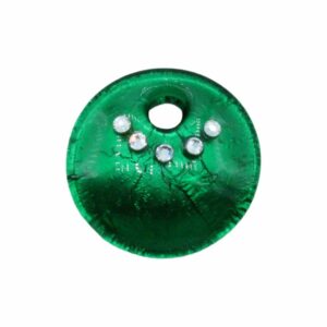 Murano Glass – Pendant - Round / Crystal - 30mm – Emerald
