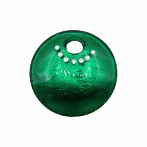 Murano Glass – Pendant - Round / Crystal - 50mm – Emerald