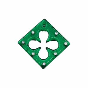 Murano Glass – Pendant - Diamond / Clover / Crystal - 50mm – Emerald