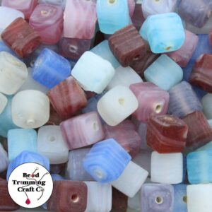 Matte Cube Glass Bead Mix - 10mm - 100 pieces