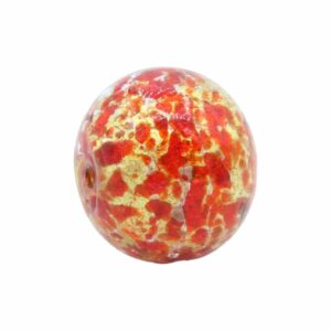 Murano Glass – Round Bead - 20mm - Speckled - Red / Gold