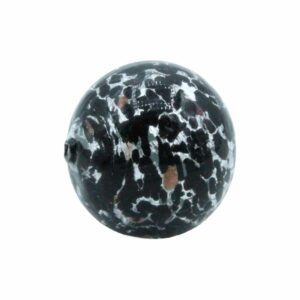 Murano Glass – Round Bead - 20mm - Speckled - Black / Silver