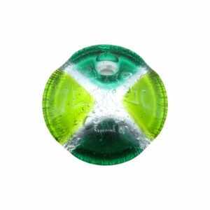 Murano Glass – Pendant - Round - 40mm – Green / Silver
