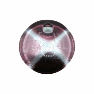 Murano Glass – Pendant - Round - 40mm – Purple / Silver