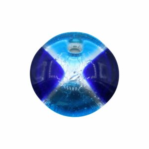 Murano Glass – Pendant - Round - 40mm – Blue / Silver