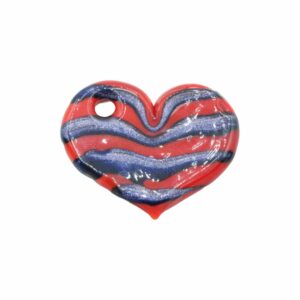 Murano Glass – Pendant - Heart - Stripe - 50mm