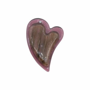 Murano Glass – Pendant - Heart – Layered - 69mm – Purple