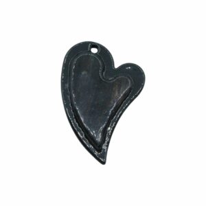 Murano Glass – Pendant - Heart – Layered - 69mm – Black