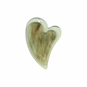 Murano Glass – Pendant - Heart – Layered - 69mm – Champagne