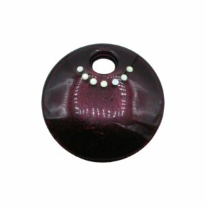 Murano Glass – Pendant - Round / Crystal - 50mm – Maroon