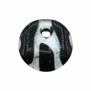Murano Glass – Pendant - Round - 30mm – Black / Silver