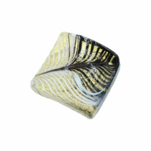 Murano Glass – Diamond Twist Bead - 33mm - Black / White / Gold