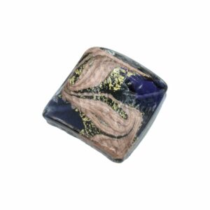 Murano Glass – Diamond Twist Bead - 33mm - Cobalt / Copper