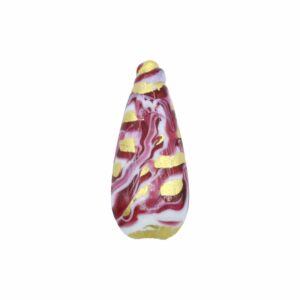 Murano Glass – Flat Drop Bead - 62mm - Pink / Gold