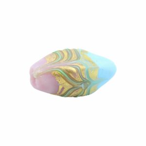 Murano Glass – Polygon Bead - 58mm - Pink / Blue