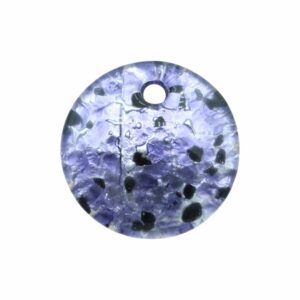 Murano Glass – Pendant - Round - 50mm – Tanzanite / Silver