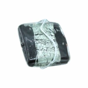 Murano Glass – Puffy Square Bead - 30mm - Black