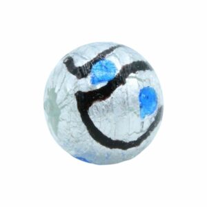 Murano Glass – Round Bead - 20mm - Clear / Silver / Blue