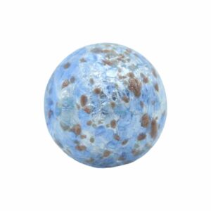 Murano Glass – Round Bead - 20mm - Speckled - Blue / Silver